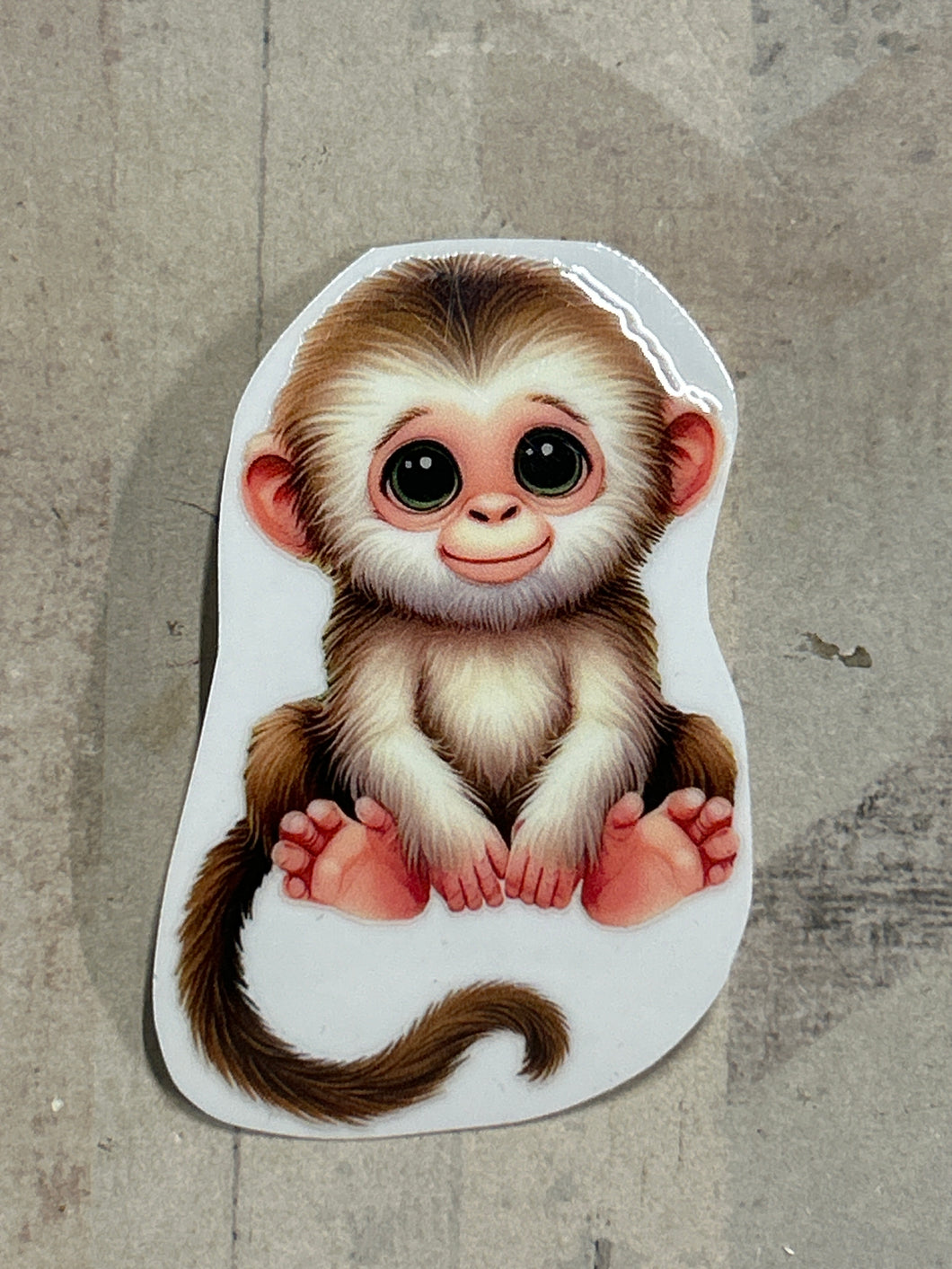 UV769 - UVDTF - Decal only - Cute Monkey 3 - Olifantjie - Wooden - MDF - Lasercut - Blank - Craft - Kit - Mixed Media - UK
