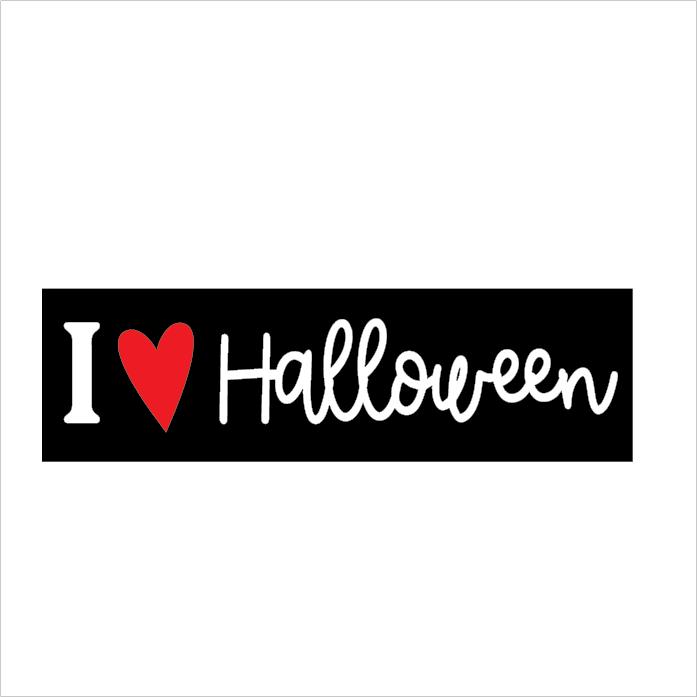 NO188 - MDF 'I ❤️ Halloween' Magnet Sized Plaque - Olifantjie - Wooden - MDF - Lasercut - Blank - Craft - Kit - Mixed Media - UK