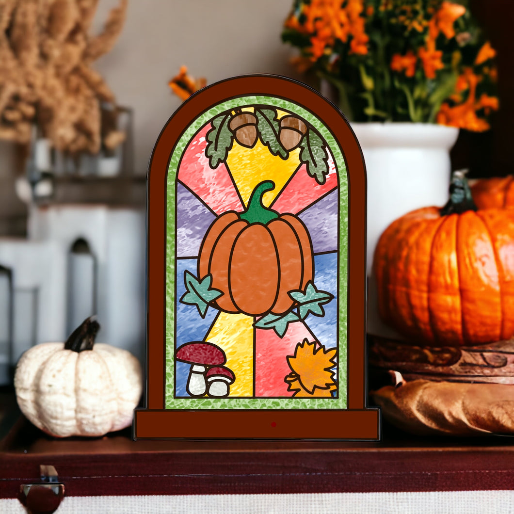 OL3642 - MDF Pumpkin Autumn Window Doodle Kit - Olifantjie - Wooden - MDF - Lasercut - Blank - Craft - Kit - Mixed Media - UK