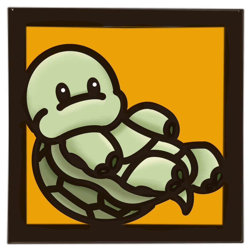 OL4576 - MDF Ladder Insert Tile - Doodle Cute Sealife - Tortoise 1 - Olifantjie - Wooden - MDF - Lasercut - Blank - Craft - Kit - Mixed Media - UK