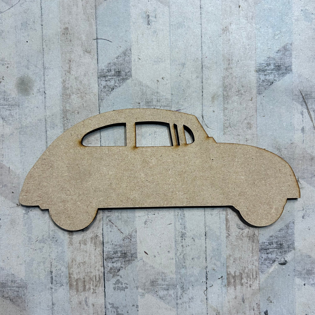 PL097 - MDF Blank Plaque - Optional Hanging - Car - Olifantjie - Wooden - MDF - Lasercut - Blank - Craft - Kit - Mixed Media - UK