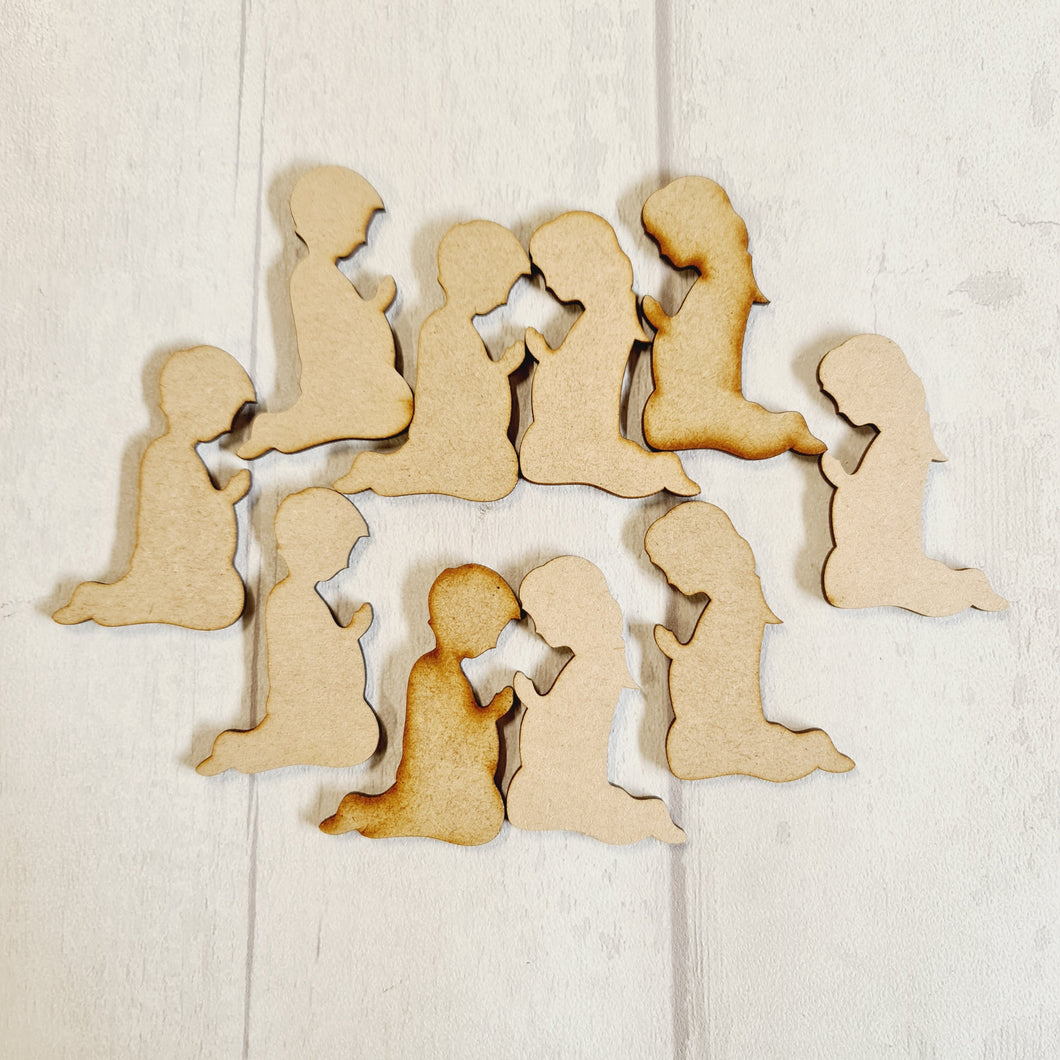 SALE - MDF Set of 5 Boys & Girls CC60 - Olifantjie - Wooden - MDF - Lasercut - Blank - Craft - Kit - Mixed Media - UK