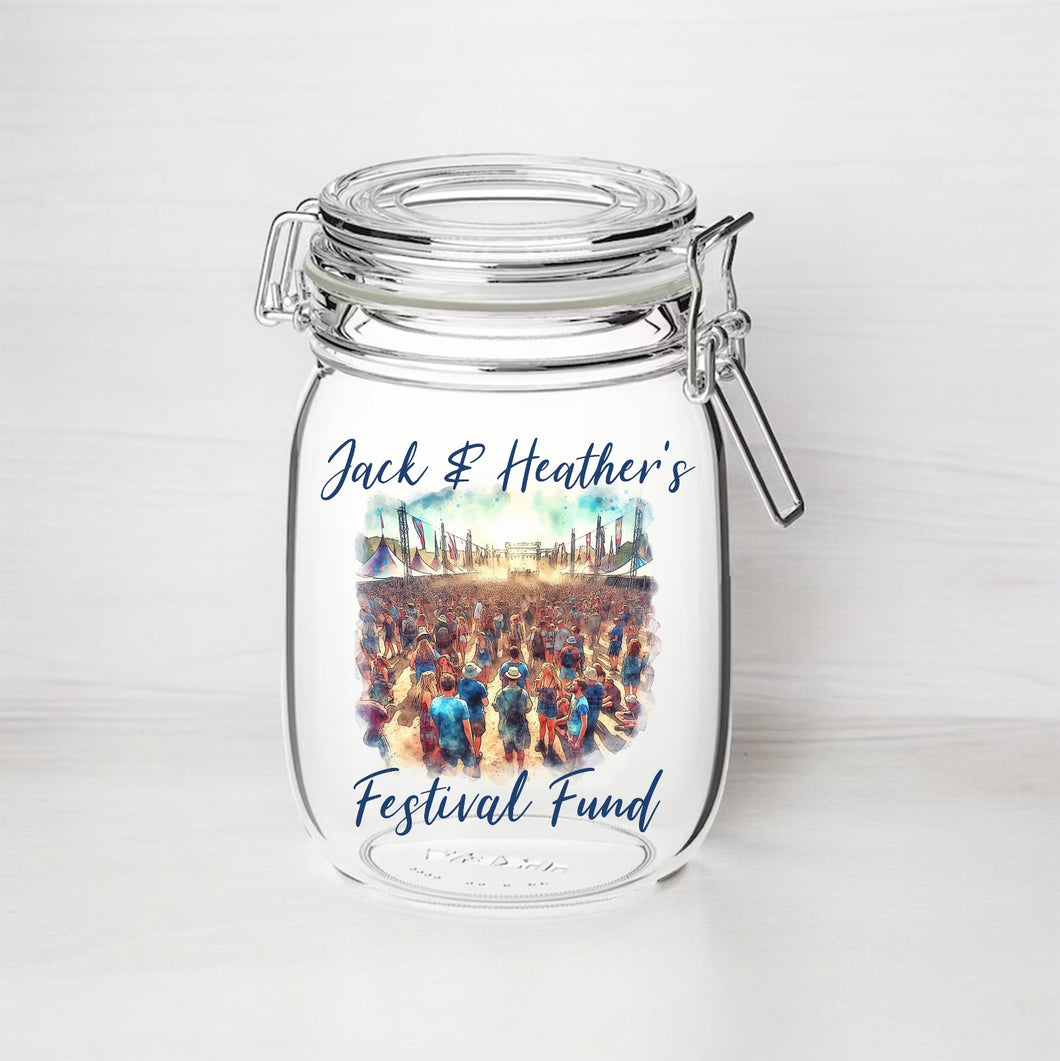 UV273 - Personalised Fund Jar UVDTF Decal - Festival Fund - Olifantjie - Wooden - MDF - Lasercut - Blank - Craft - Kit - Mixed Media - UK