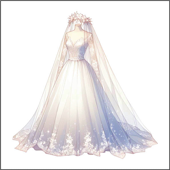 UV404 - UVDTF - Wedding Event Prom Theme - Wedding Dress 3 - Olifantjie - Wooden - MDF - Lasercut - Blank - Craft - Kit - Mixed Media - UK
