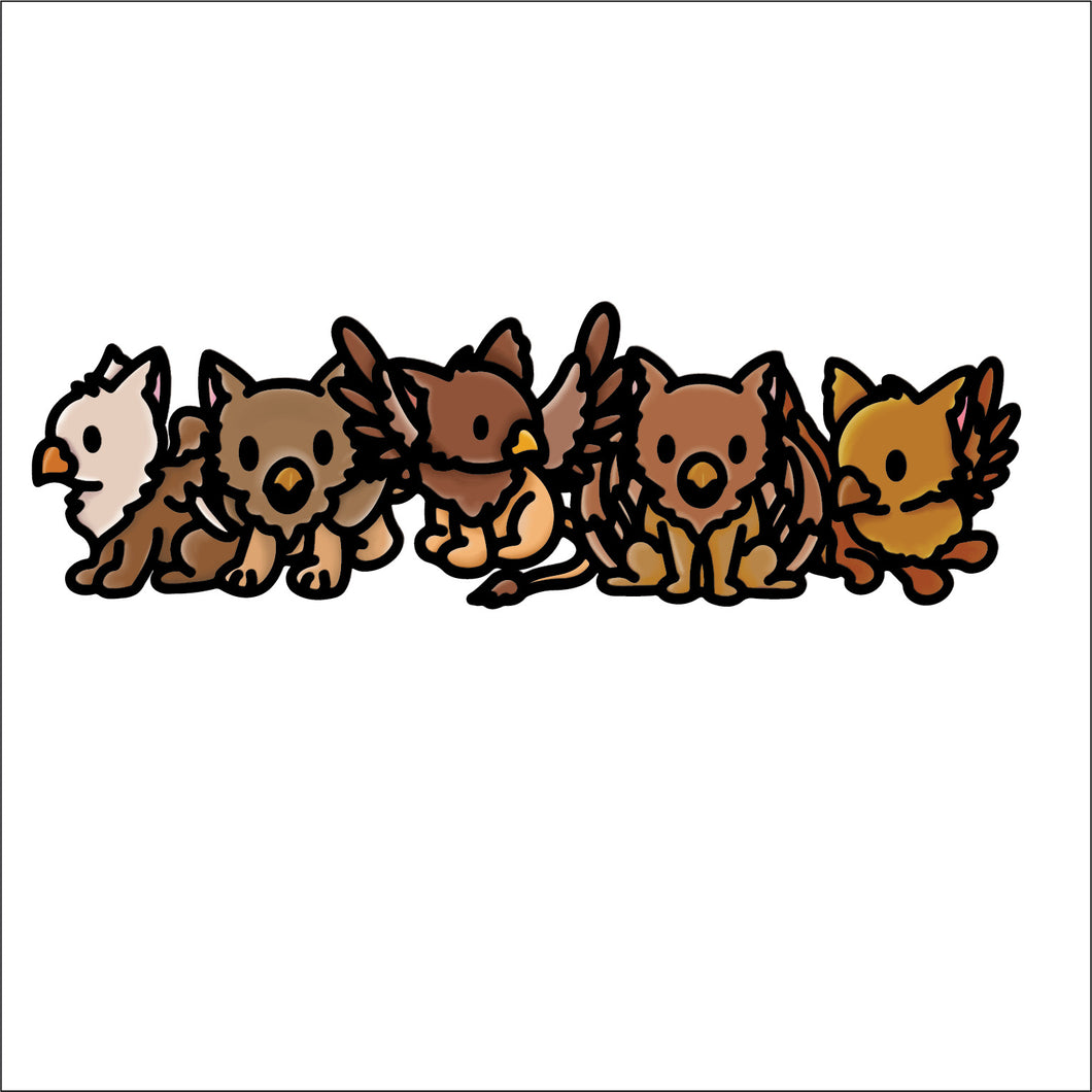 OL4678  - MDF doodle Horizontal stacker - Griffins - Olifantjie - Wooden - MDF - Lasercut - Blank - Craft - Kit - Mixed Media - UK