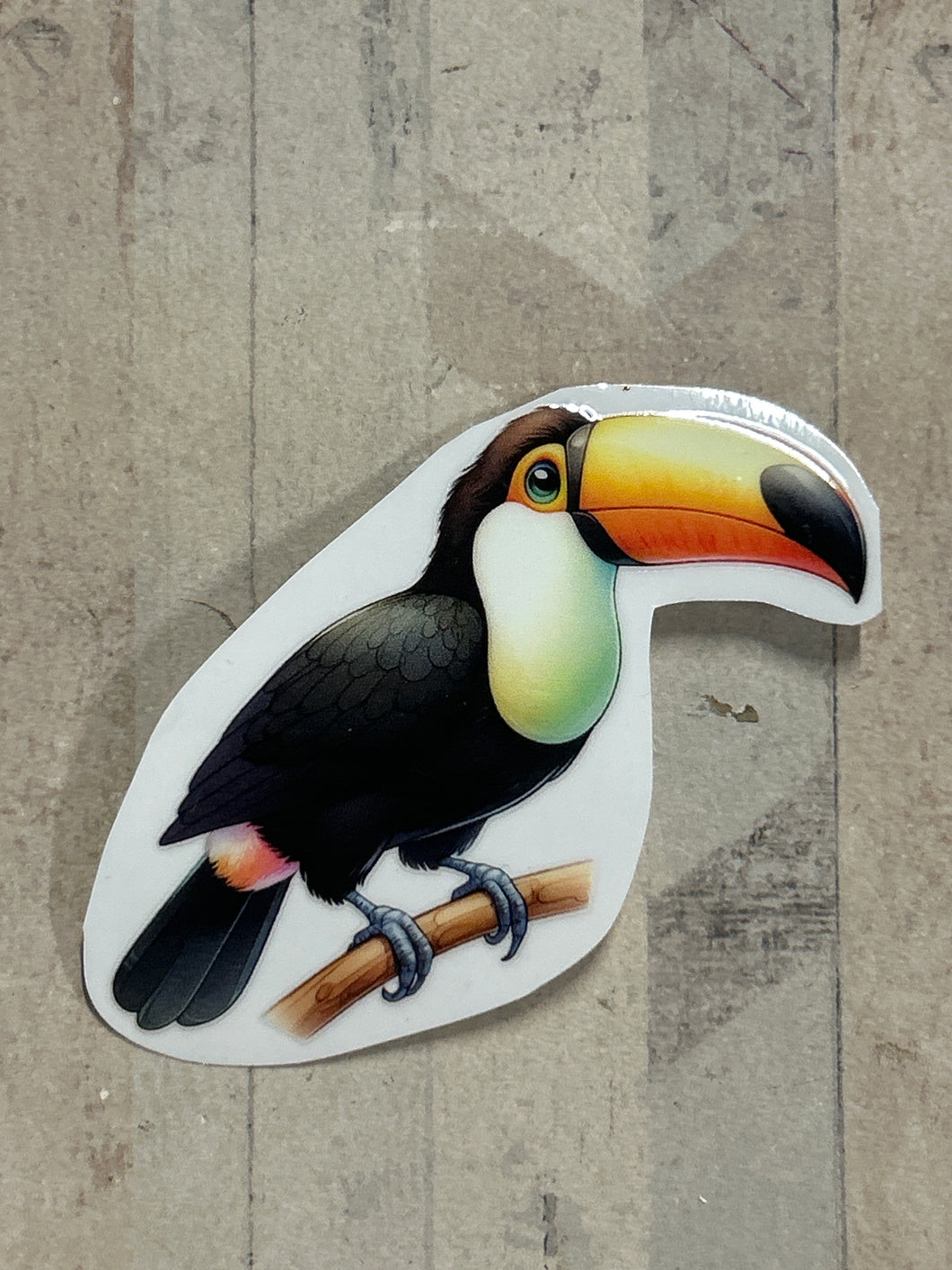 UV767 - UVDTF - Decal only - Cute Toucan - Olifantjie - Wooden - MDF - Lasercut - Blank - Craft - Kit - Mixed Media - UK