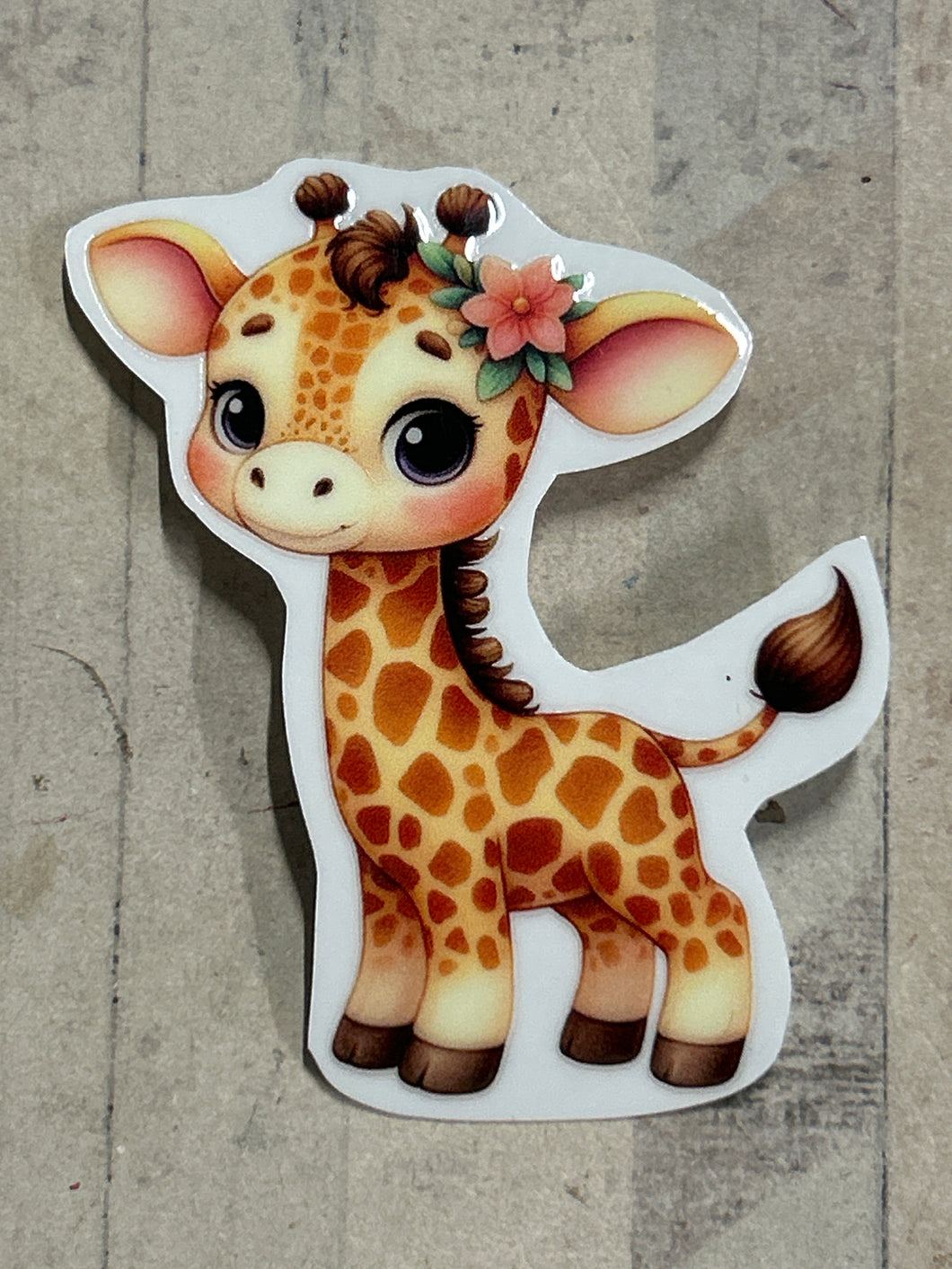 UV765 - UVDTF - Decal only - Cute Giraffe - Olifantjie - Wooden - MDF - Lasercut - Blank - Craft - Kit - Mixed Media - UK