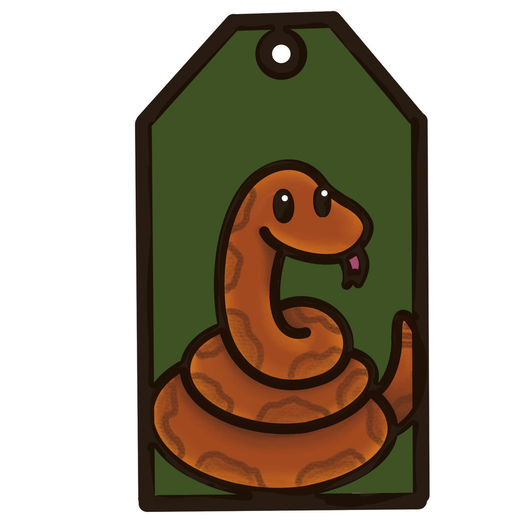 OL4532 - MDF Doodle Tag Hanging - Snake - Olifantjie - Wooden - MDF - Lasercut - Blank - Craft - Kit - Mixed Media - UK