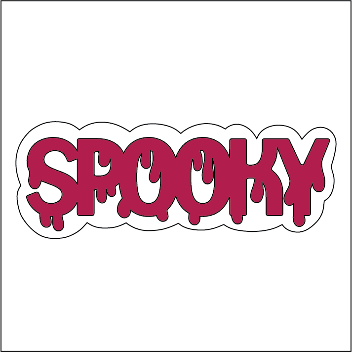 NO199 - MDF 'Spooky' Magnet Sized Plaque - Olifantjie - Wooden - MDF - Lasercut - Blank - Craft - Kit - Mixed Media - UK