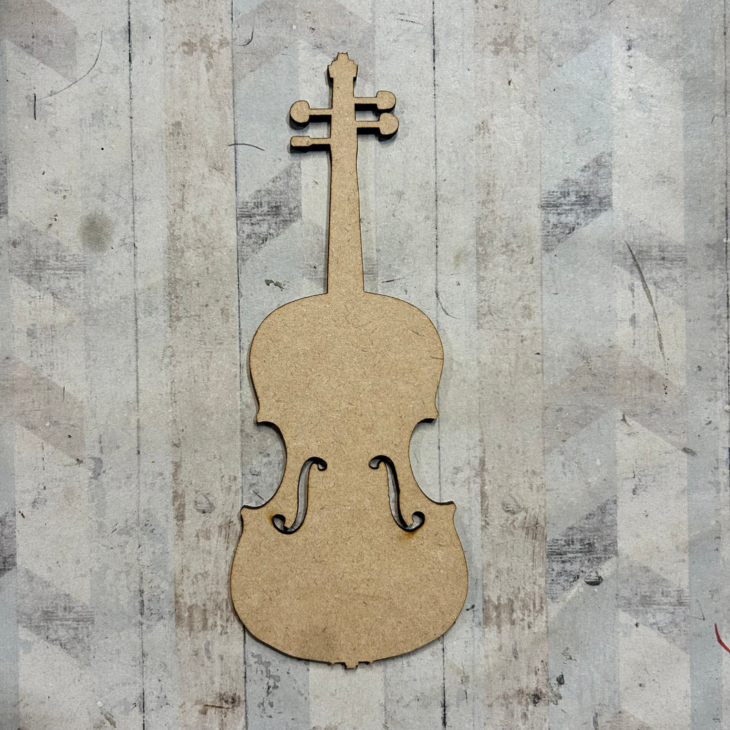 PL086 - MDF Blank Plaque - Optional Hanging - Violin - Olifantjie - Wooden - MDF - Lasercut - Blank - Craft - Kit - Mixed Media - UK