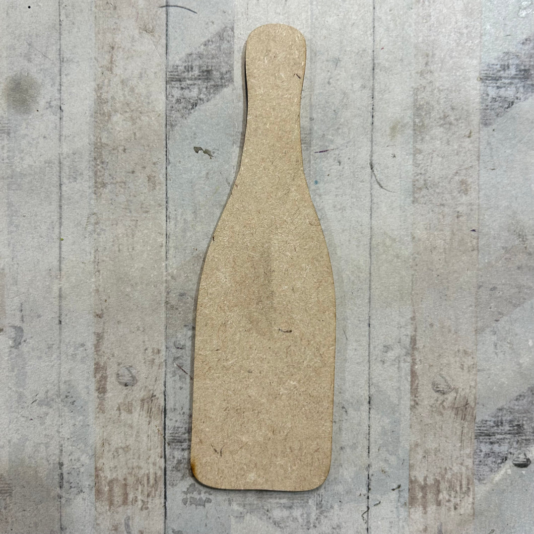 PL099 - MDF Blank Plaque - Optional Hanging - Champagne Wine Prosecco Bottle - Olifantjie - Wooden - MDF - Lasercut - Blank - Craft - Kit - Mixed Media - UK
