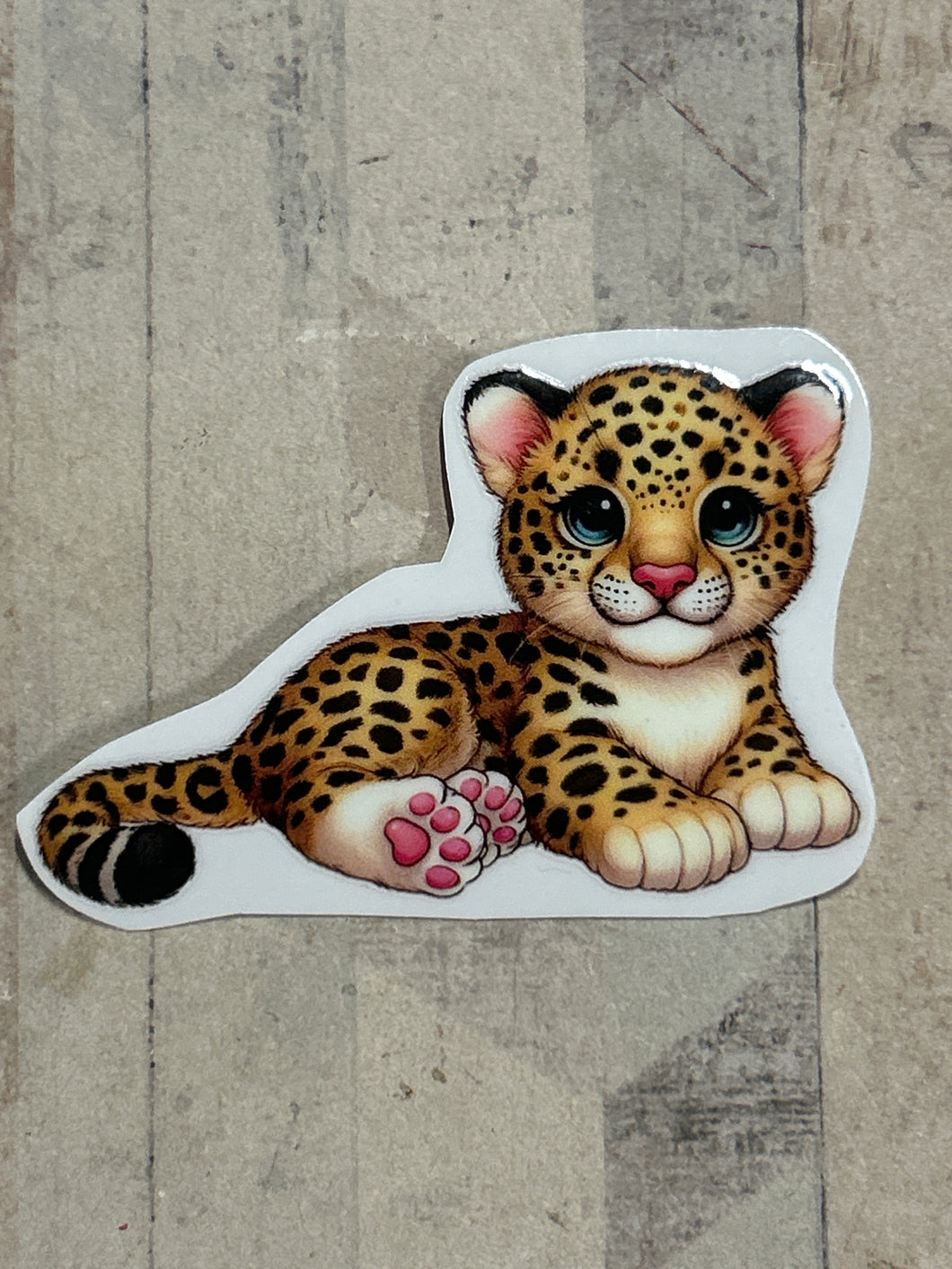 UV756 - UVDTF - Decal only - Cute Leopard - Olifantjie - Wooden - MDF - Lasercut - Blank - Craft - Kit - Mixed Media - UK