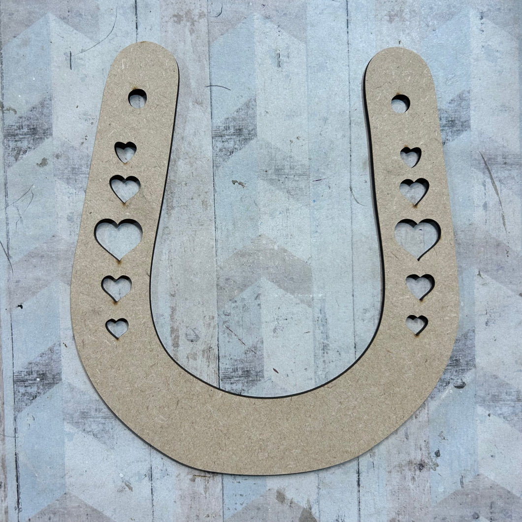 PL076 - MDF Blank Plaque - Optional Hanging - Horse Shoe - Olifantjie - Wooden - MDF - Lasercut - Blank - Craft - Kit - Mixed Media - UK