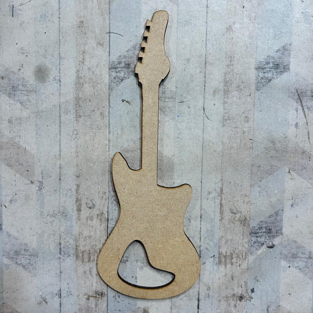 PL096 - MDF Blank Plaque - Optional Hanging - Guitar - Olifantjie - Wooden - MDF - Lasercut - Blank - Craft - Kit - Mixed Media - UK
