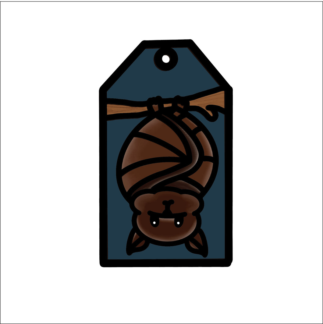 OL4681 - MDF Doodle Tag Hanging - Bat 1 - Olifantjie - Wooden - MDF - Lasercut - Blank - Craft - Kit - Mixed Media - UK