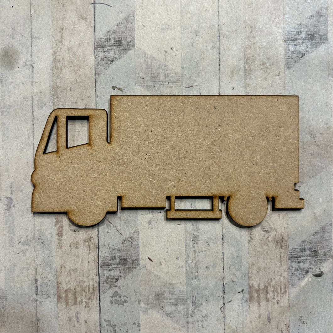 PL108 - MDF Blank Plaque - Optional Hanging - Lorry Truck - Olifantjie - Wooden - MDF - Lasercut - Blank - Craft - Kit - Mixed Media - UK
