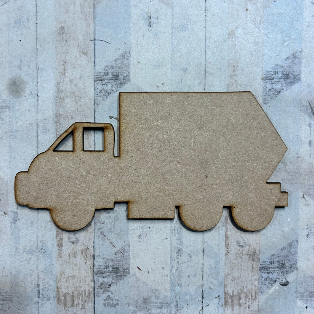 PL107 - MDF Blank Plaque - Optional Hanging - Dumpster Truck - Olifantjie - Wooden - MDF - Lasercut - Blank - Craft - Kit - Mixed Media - UK