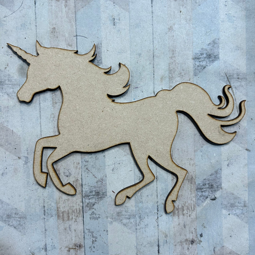 PL102 - MDF Blank Plaque - Optional Hanging - Unicorn - Olifantjie - Wooden - MDF - Lasercut - Blank - Craft - Kit - Mixed Media - UK