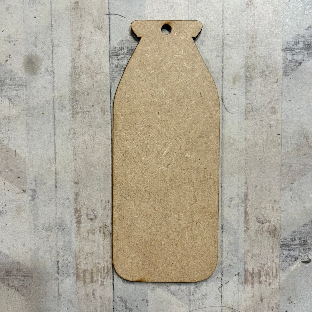 PL090 - MDF Blank Plaque - Optional Hanging - Milk Bottle - Olifantjie - Wooden - MDF - Lasercut - Blank - Craft - Kit - Mixed Media - UK