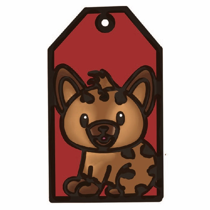 OL4536 - MDF Doodle Tag Hanging - Hyena - Olifantjie - Wooden - MDF - Lasercut - Blank - Craft - Kit - Mixed Media - UK