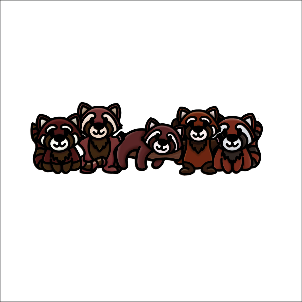 OL4876 - MDF doodle Horizontal stacker - Red Panda - Olifantjie - Wooden - MDF - Lasercut - Blank - Craft - Kit - Mixed Media - UK