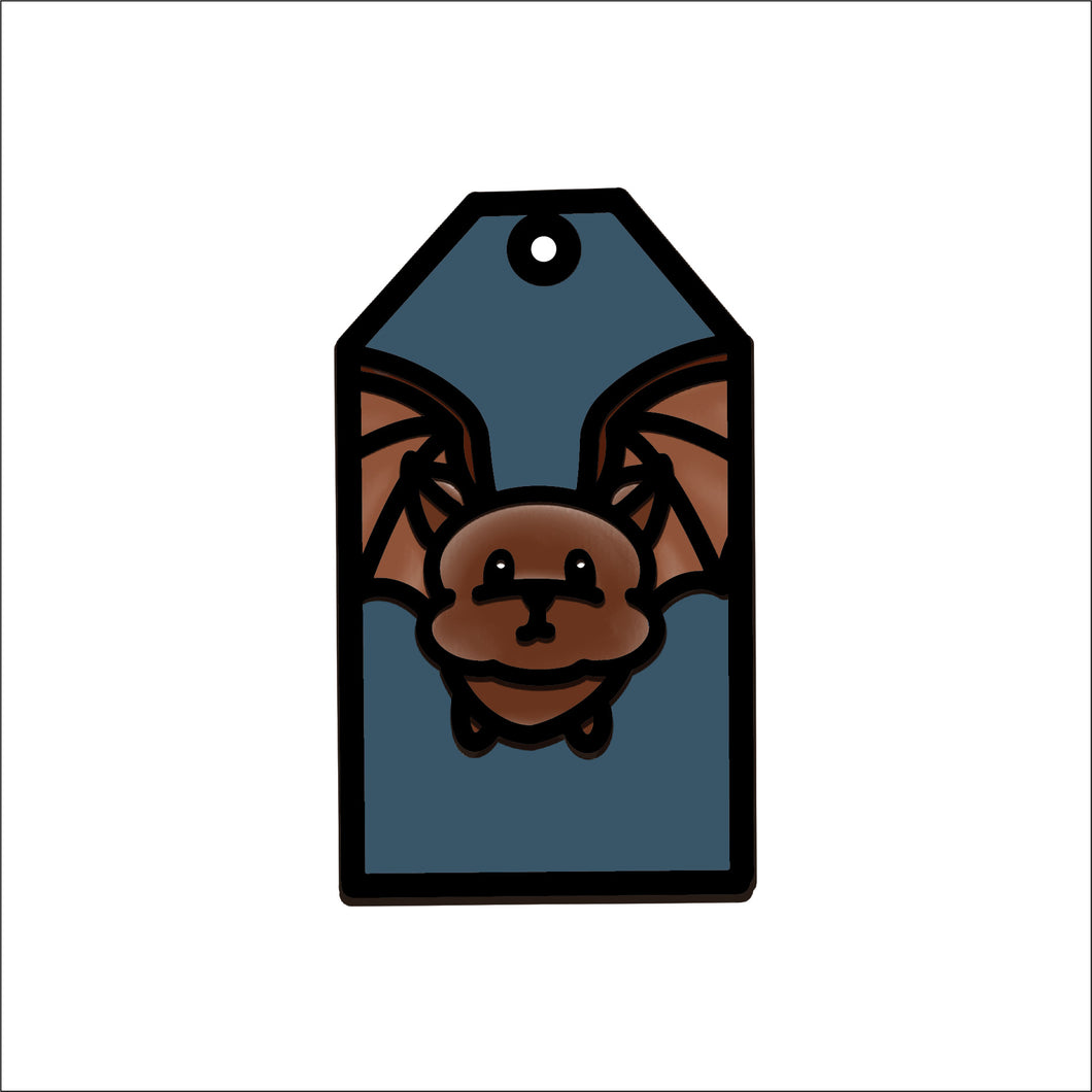 OL4682 - MDF Doodle Tag Hanging - Bat 2 - Olifantjie - Wooden - MDF - Lasercut - Blank - Craft - Kit - Mixed Media - UK