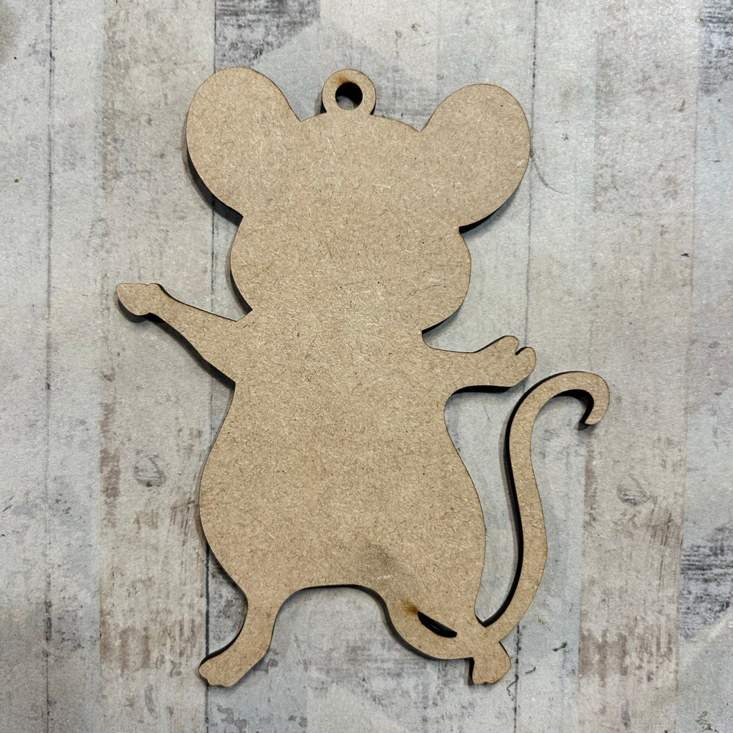 PL093 - MDF Blank Plaque - Optional Hanging - Mouse - Olifantjie - Wooden - MDF - Lasercut - Blank - Craft - Kit - Mixed Media - UK