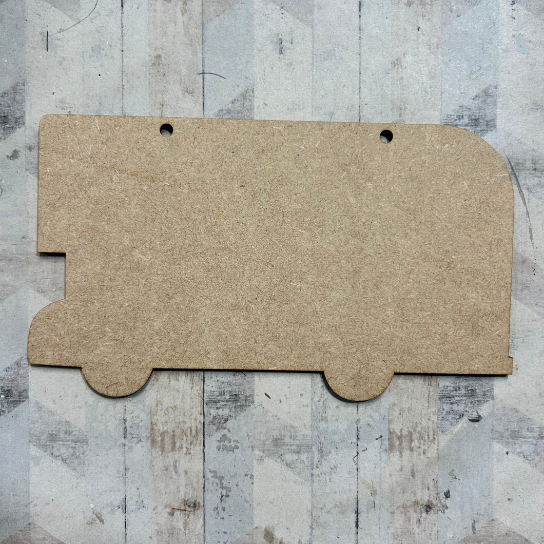 PL092 - MDF Blank Plaque - Optional Hanging - Bus - Olifantjie - Wooden - MDF - Lasercut - Blank - Craft - Kit - Mixed Media - UK