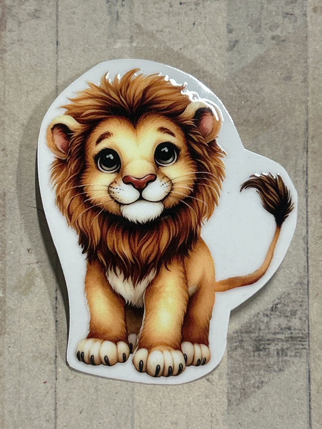 UV759 - UVDTF - Decal only - Cute Lion - Olifantjie - Wooden - MDF - Lasercut - Blank - Craft - Kit - Mixed Media - UK