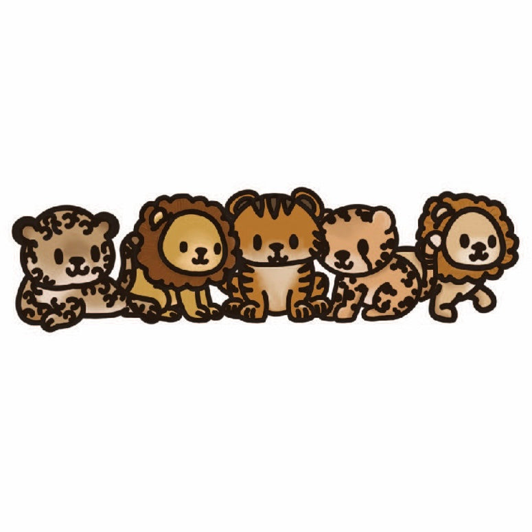 OL4500 - MDF doodle Horizontal Big Cats - Olifantjie - Wooden - MDF - Lasercut - Blank - Craft - Kit - Mixed Media - UK