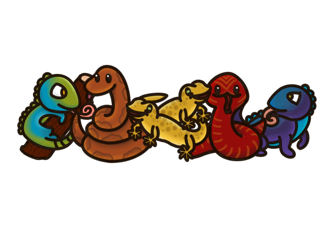 OL4528 - MDF doodle Horizontal Reptile stacker - Olifantjie - Wooden - MDF - Lasercut - Blank - Craft - Kit - Mixed Media - UK