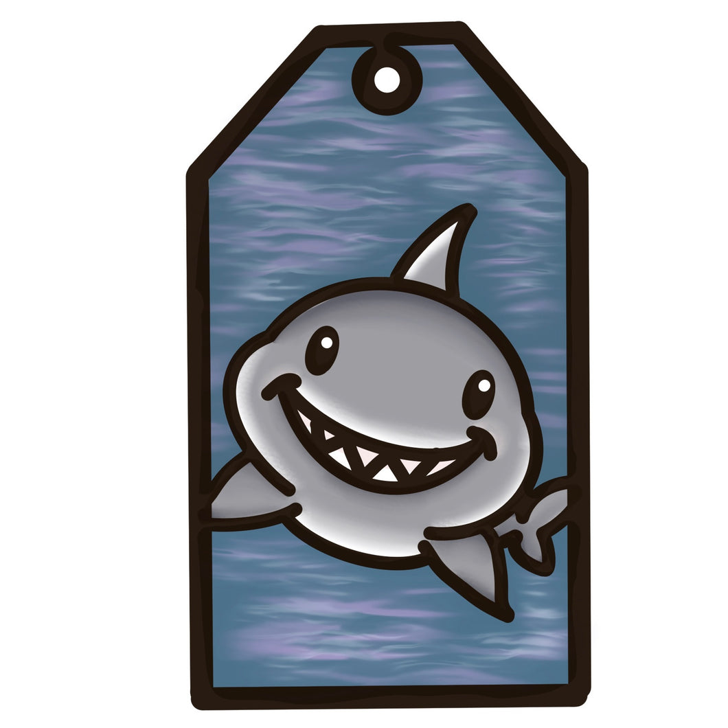 OL4553 - MDF Doodle Tag Hanging - Shark - Olifantjie - Wooden - MDF - Lasercut - Blank - Craft - Kit - Mixed Media - UK