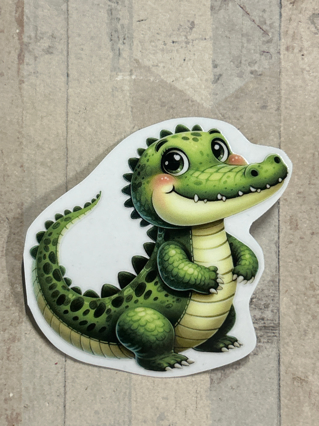 UV763 - UVDTF - Decal only - Cute Crocodile - Olifantjie - Wooden - MDF - Lasercut - Blank - Craft - Kit - Mixed Media - UK