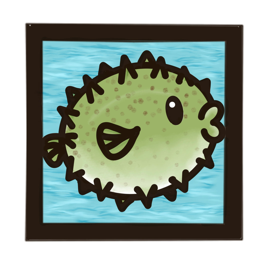 OL4551 - MDF Ladder Insert Tile - Doodle Cute Sealife - Pufferfish - Olifantjie - Wooden - MDF - Lasercut - Blank - Craft - Kit - Mixed Media - UK