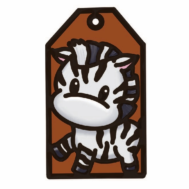 OL4535 - MDF Doodle Tag Hanging - Zebra - Olifantjie - Wooden - MDF - Lasercut - Blank - Craft - Kit - Mixed Media - UK