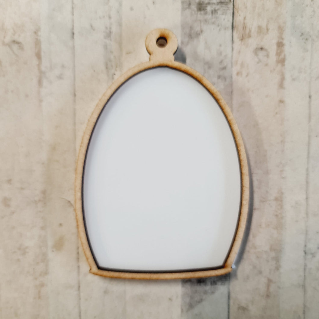 OL4767 - MDF and Acrylic Mini 10cm cloche - Clear or White backing - Olifantjie - Wooden - MDF - Lasercut - Blank - Craft - Kit - Mixed Media - UK