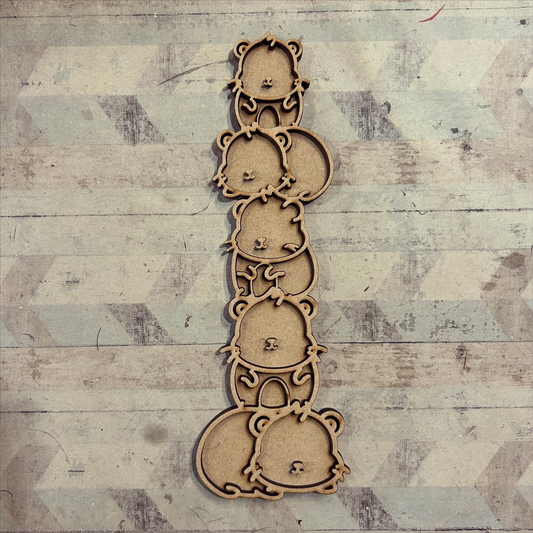 OL6084 - MDF Doodle Stacked Hamsters - Olifantjie - Wooden - MDF - Lasercut - Blank - Craft - Kit - Mixed Media - UK