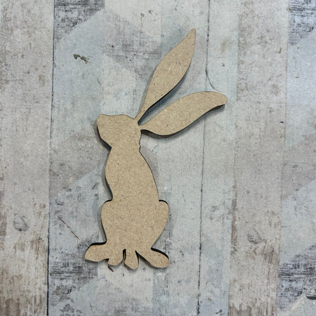 PL074 - MDF Blank Plaque - Optional Hanging - Hare - Olifantjie - Wooden - MDF - Lasercut - Blank - Craft - Kit - Mixed Media - UK
