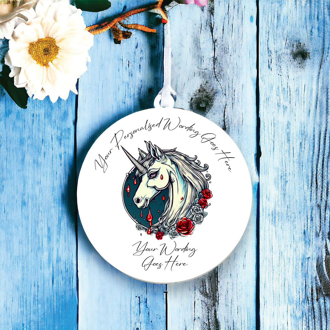 UV648 - Acrylic and UVDTF Personalised Round Hanging - Halloween Mystical Witch - Unicorn Blood - Olifantjie - Wooden - MDF - Lasercut - Blank - Craft - Kit - Mixed Media - UK