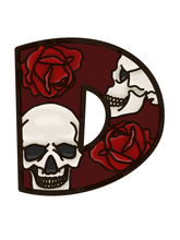 OL4841 - MDF Skull and Rose Print Initial Hanging Bauble A-Z in drop down - Olifantjie - Wooden - MDF - Lasercut - Blank - Craft - Kit - Mixed Media - UK