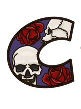 OL4841 - MDF Skull and Rose Print Initial Hanging Bauble A-Z in drop down - Olifantjie - Wooden - MDF - Lasercut - Blank - Craft - Kit - Mixed Media - UK