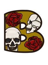 OL4841 - MDF Skull and Rose Print Initial Hanging Bauble A-Z in drop down - Olifantjie - Wooden - MDF - Lasercut - Blank - Craft - Kit - Mixed Media - UK