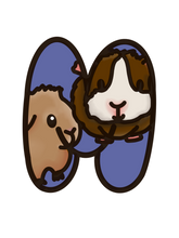 OL4839 - MDF Guineapig Print Initial Hanging Bauble A-Z in drop down - Olifantjie - Wooden - MDF - Lasercut - Blank - Craft - Kit - Mixed Media - UK