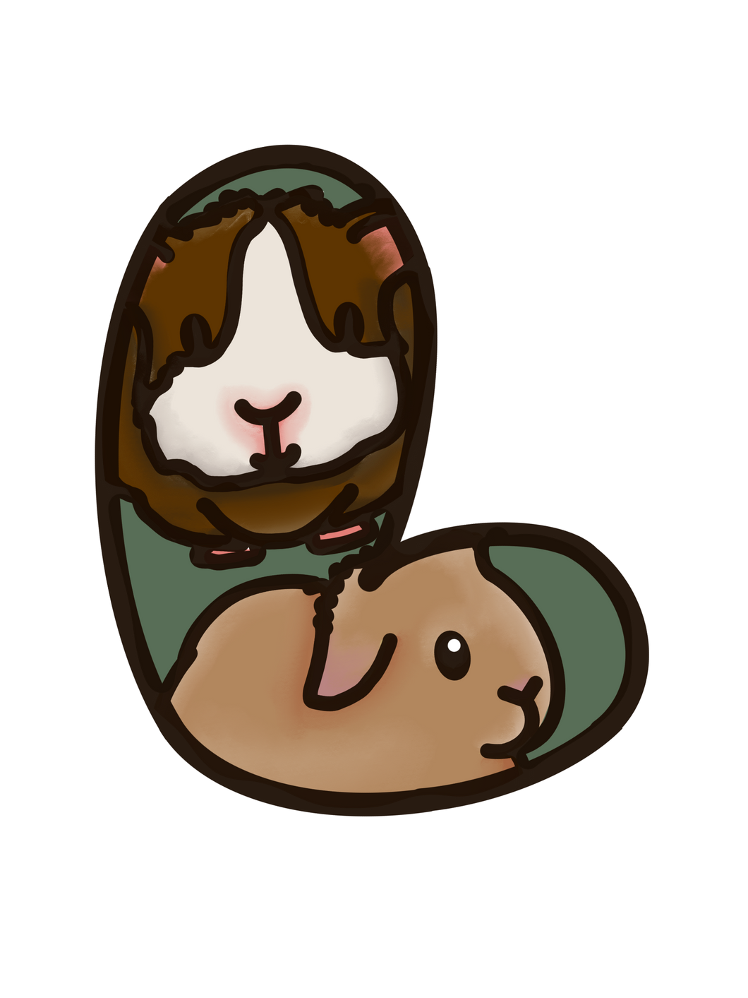 OL4839 - MDF Guineapig Print Initial Hanging Bauble A-Z in drop down - Olifantjie - Wooden - MDF - Lasercut - Blank - Craft - Kit - Mixed Media - UK