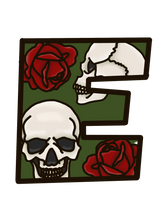 OL4841 - MDF Skull and Rose Print Initial Hanging Bauble A-Z in drop down - Olifantjie - Wooden - MDF - Lasercut - Blank - Craft - Kit - Mixed Media - UK