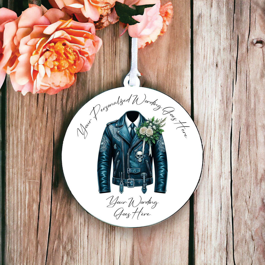 UV662 - Acrylic and UVDTF Personalised Round Hanging - Wedding theme - Suit Jacket Groom Best Man Prom - L - Olifantjie - Wooden - MDF - Lasercut - Blank - Craft - Kit - Mixed Media - UK