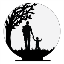 OL4941 - MDF Silhouette People Family - 3 People Themed Circle - Freestanding or Hanging/no holes - Acrylic white, or clear or MDF Circle - Olifantjie - Wooden - MDF - Lasercut - Blank - Craft - Kit - Mixed Media - UK