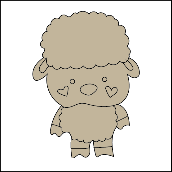 NO325- MDF 2 Sizes Magnet sized Engraved - Sheep - Olifantjie - Wooden - MDF - Lasercut - Blank - Craft - Kit - Mixed Media - UK