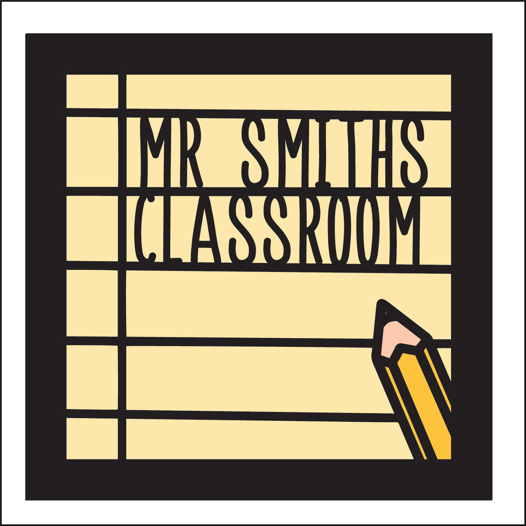 OL3304 - MDF Ladder Insert Tile - Doodle Teacher Personalised paper - Olifantjie - Wooden - MDF - Lasercut - Blank - Craft - Kit - Mixed Media - UK