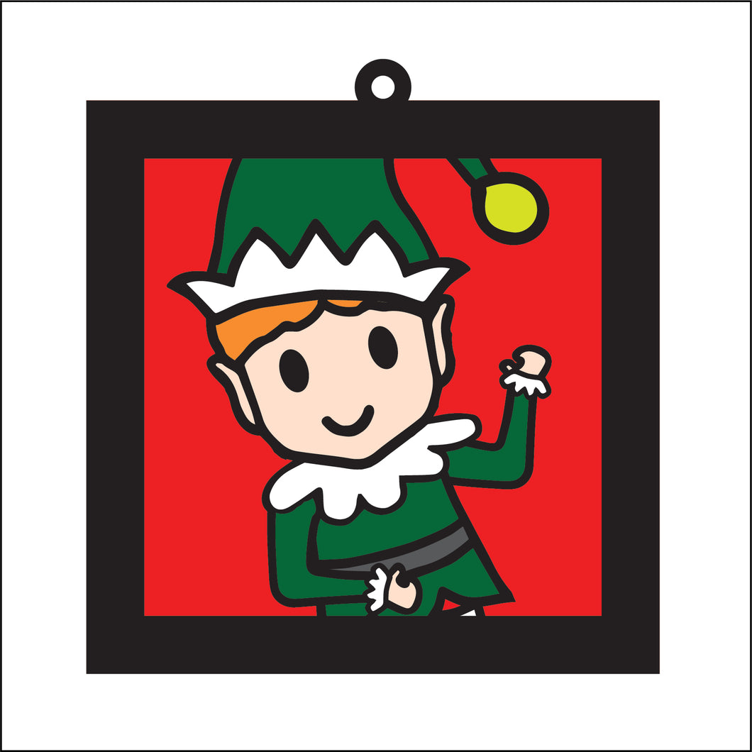 OL4145 - MDF Ladder Insert Tile - Male Elf doodle - Olifantjie - Wooden - MDF - Lasercut - Blank - Craft - Kit - Mixed Media - UK
